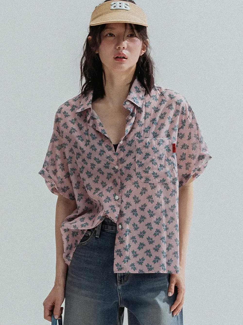Botanical Cotton Shirt (Pink)
