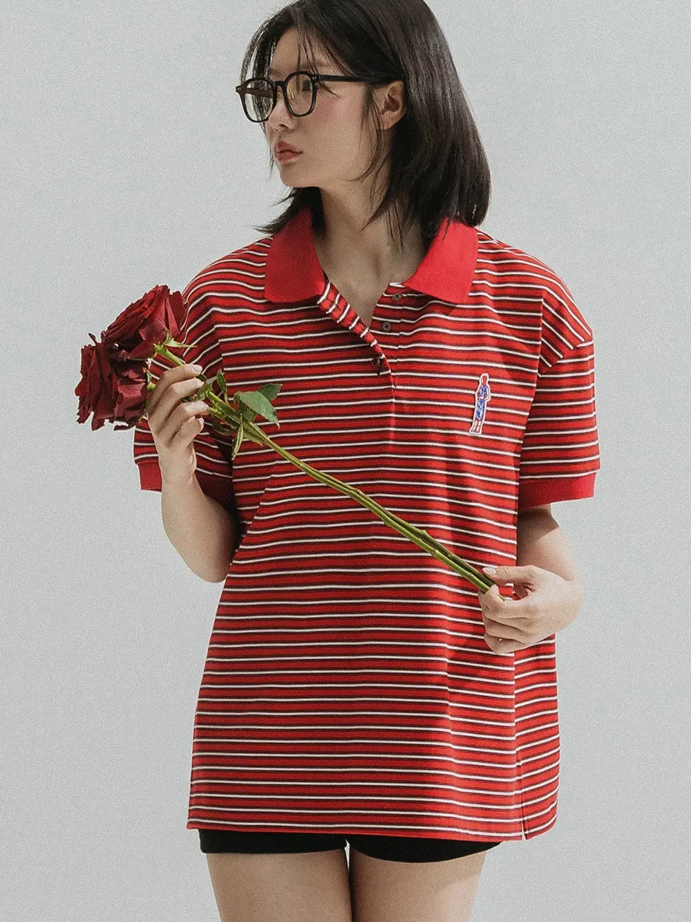 Stripe Collar Tee (Red)