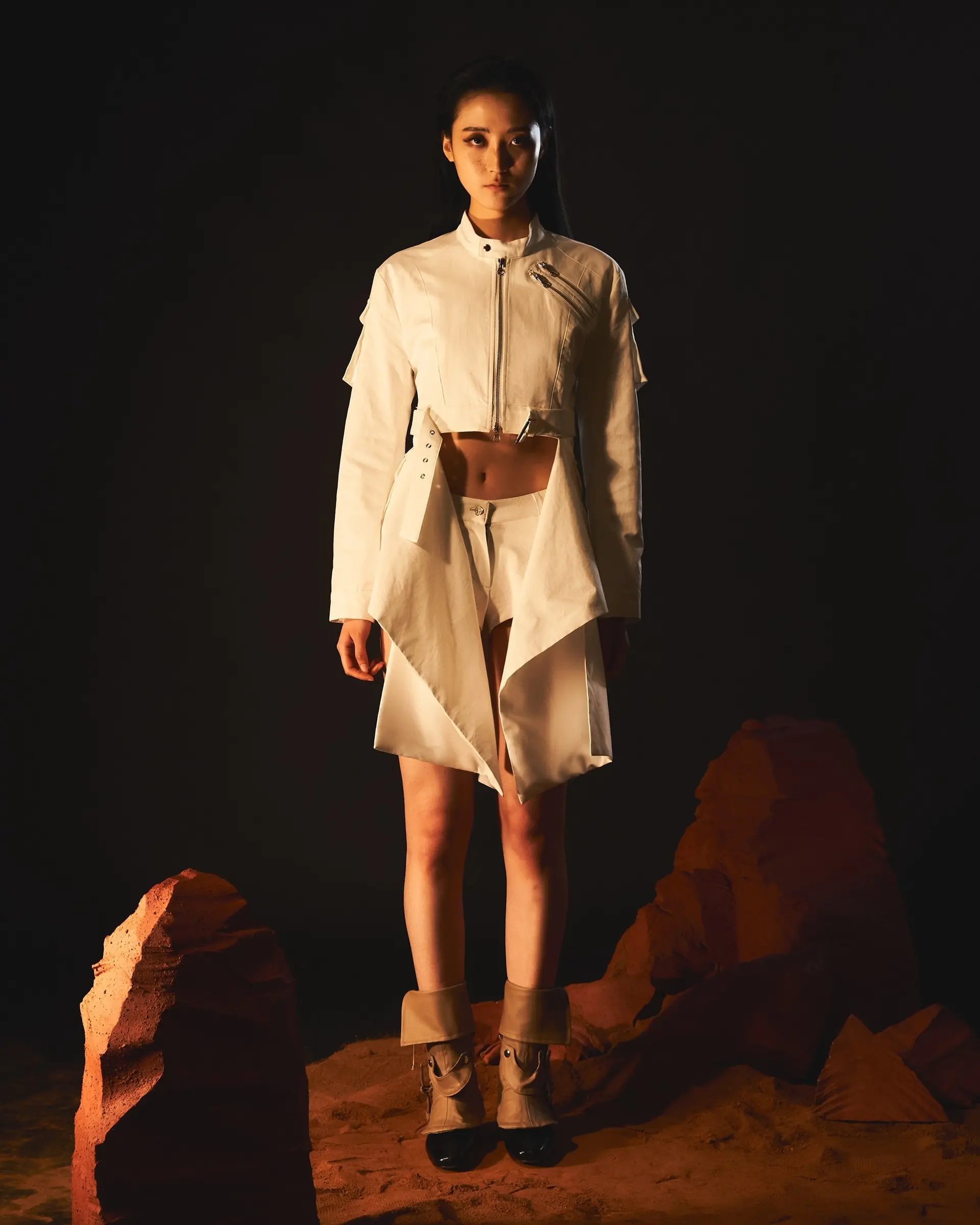 Draping White Jacket