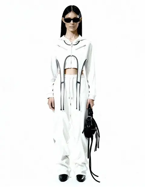 Hood Crop Jacket (White)
