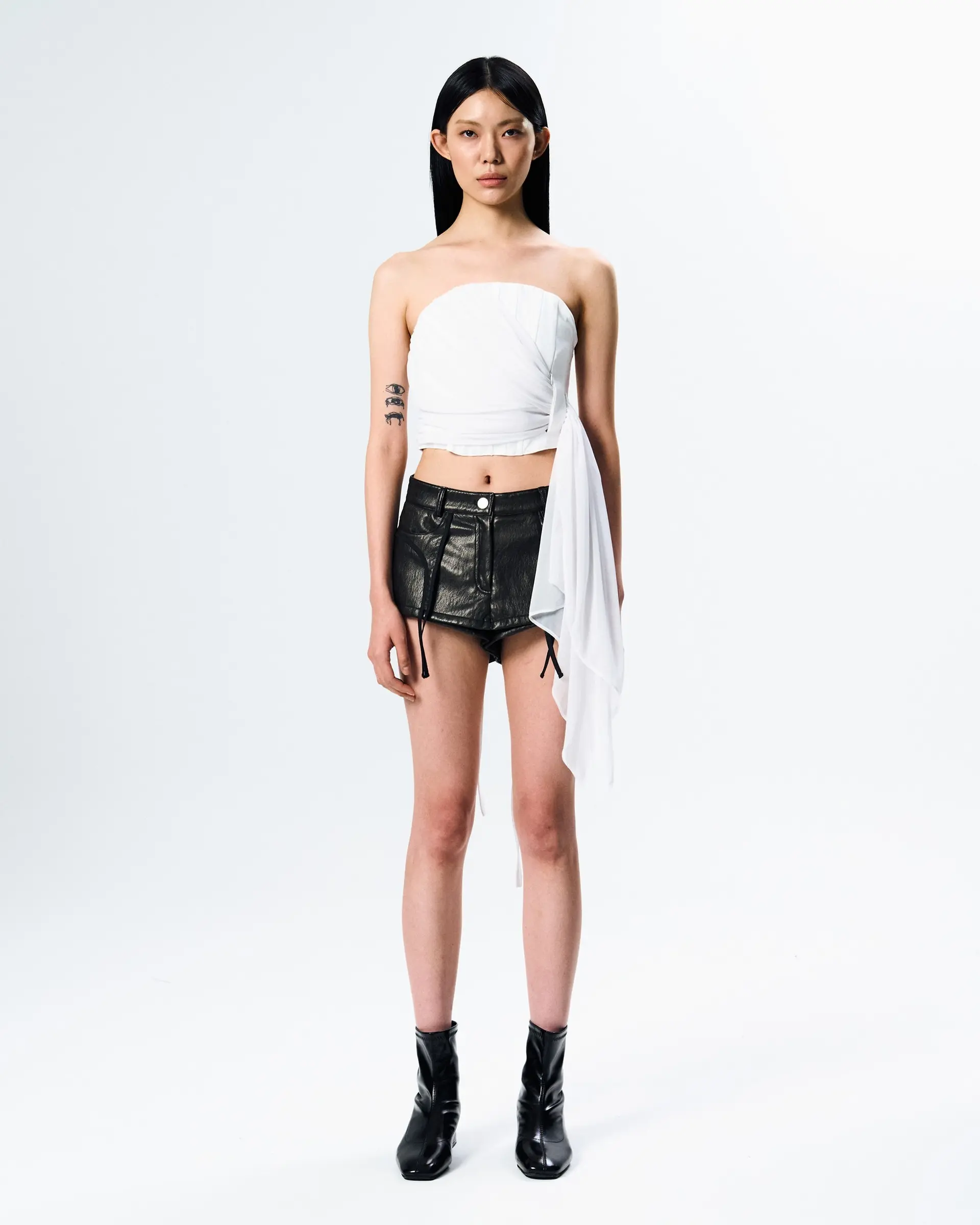 CHIFFON DRAPING CORSET( white)