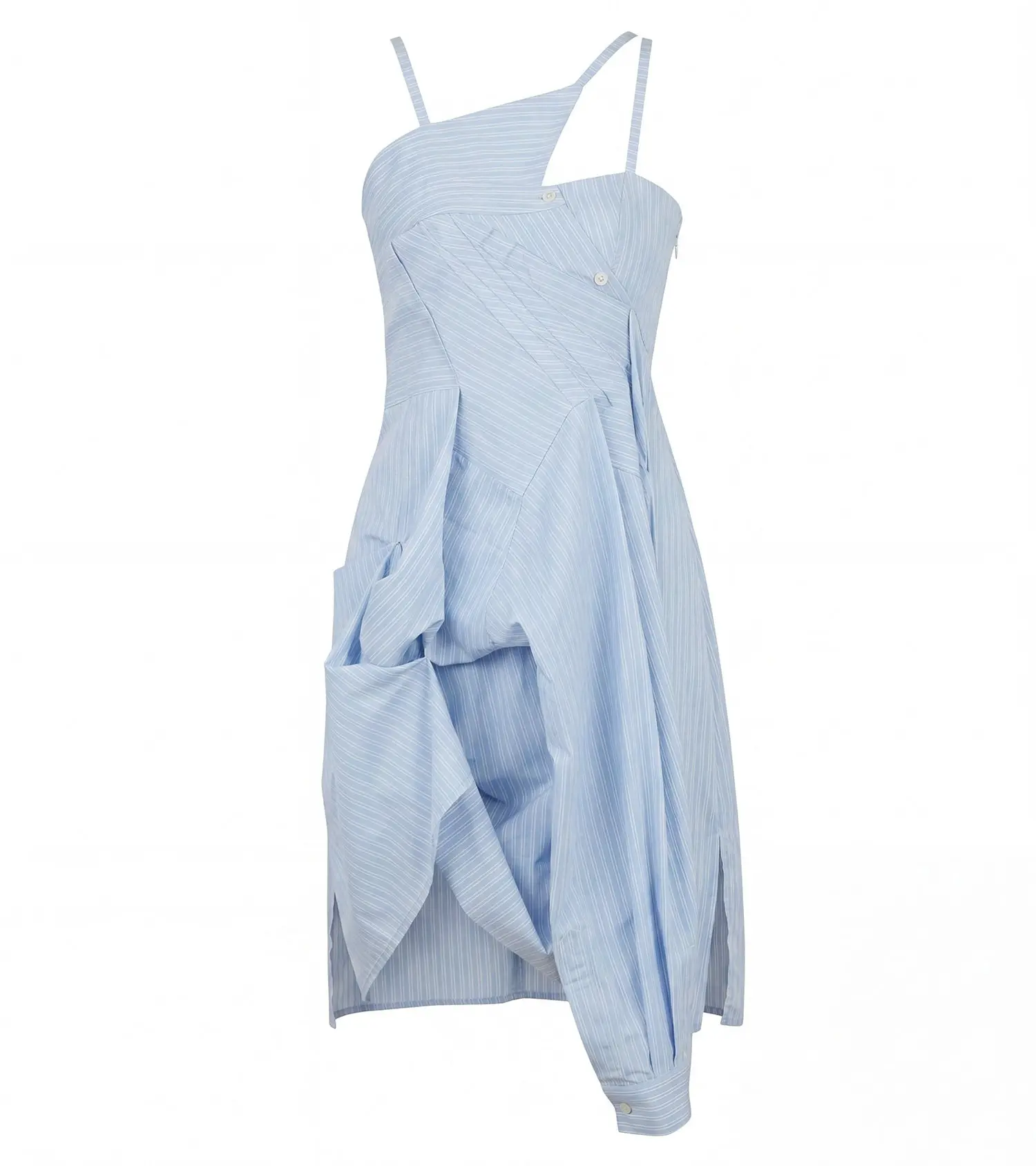 Draping Shirt Sleeveless One-piece