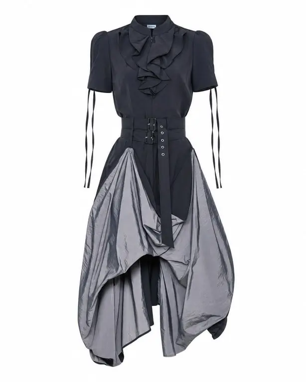 Ruffle Long One-piece