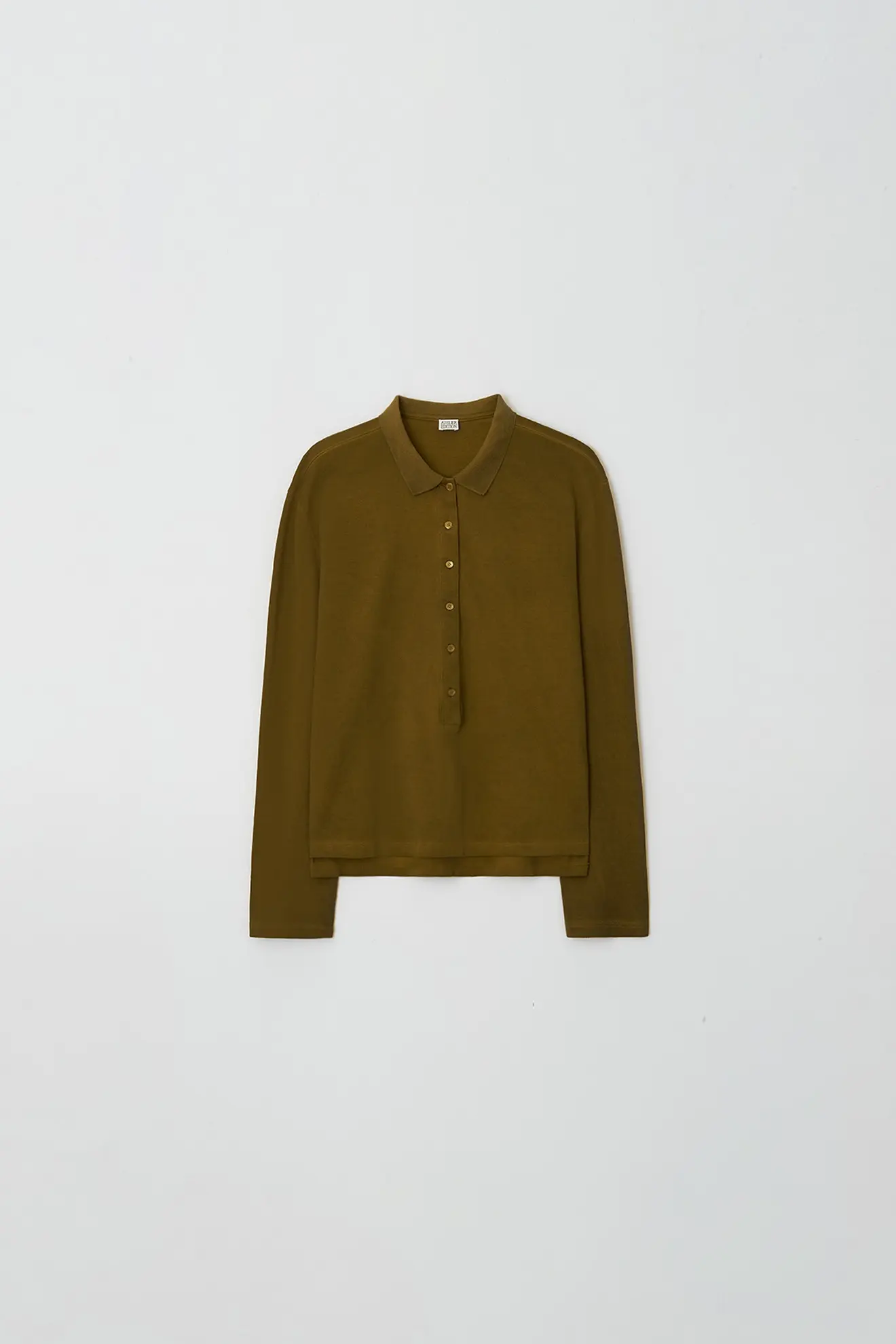 Pigment Washed Pique Collar T-Shirt (Brown)
