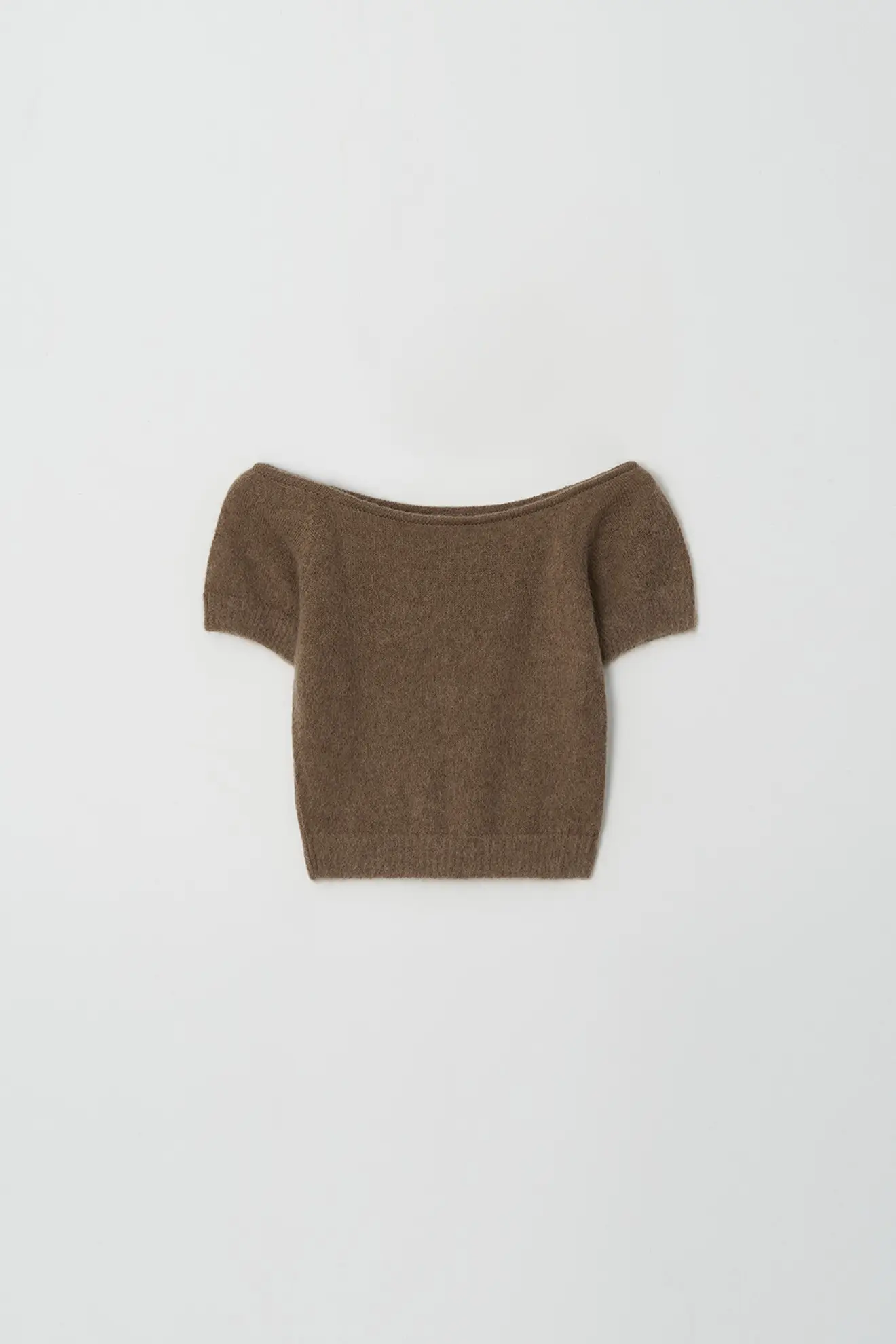 Mohair Off-Shoulder Knit (Brown)