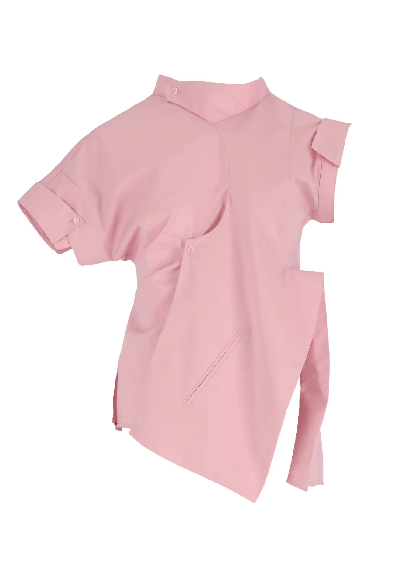 Panel Decon Short Blouse (Pink)