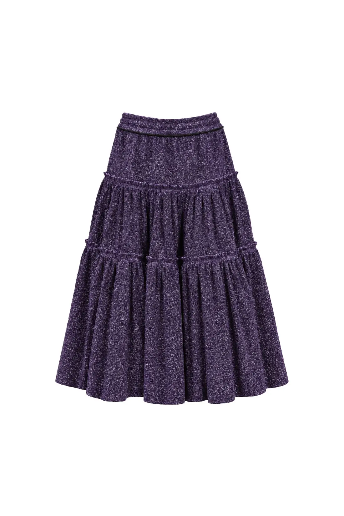 Glitter Detail Long Skirt Purple