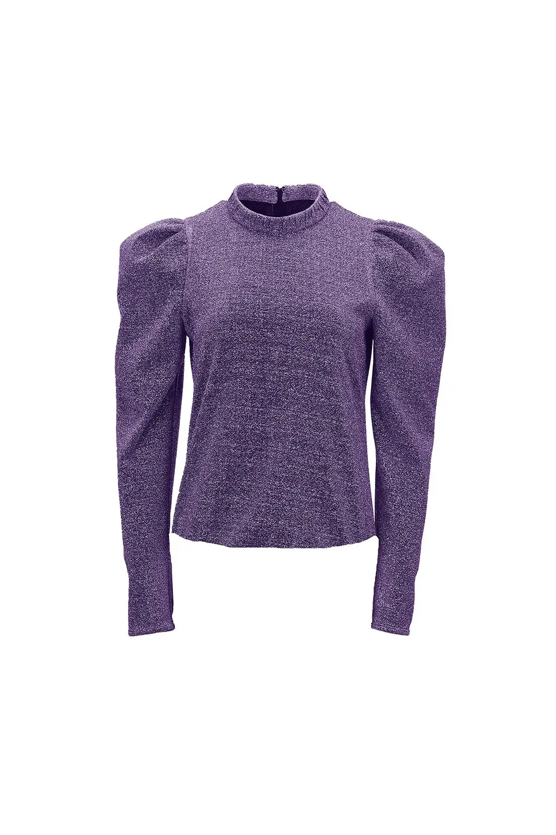 Glitter Puff Blouse Purple