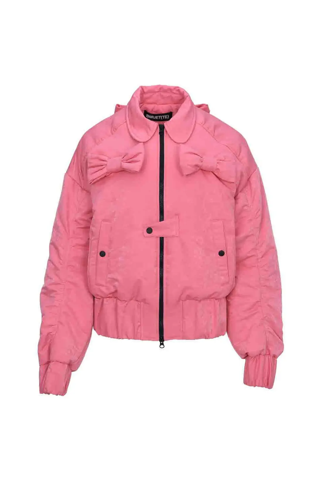 Ribbon Bomber Jacket Pink
