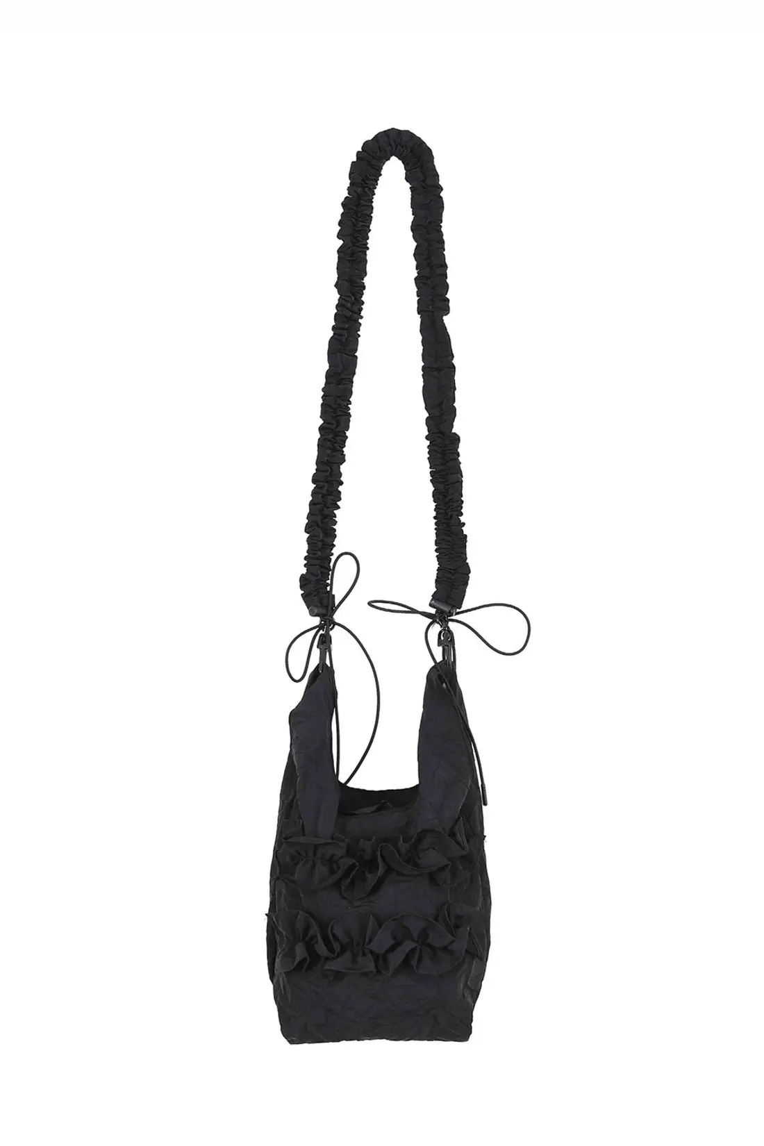 Frill Detail String Bag Black