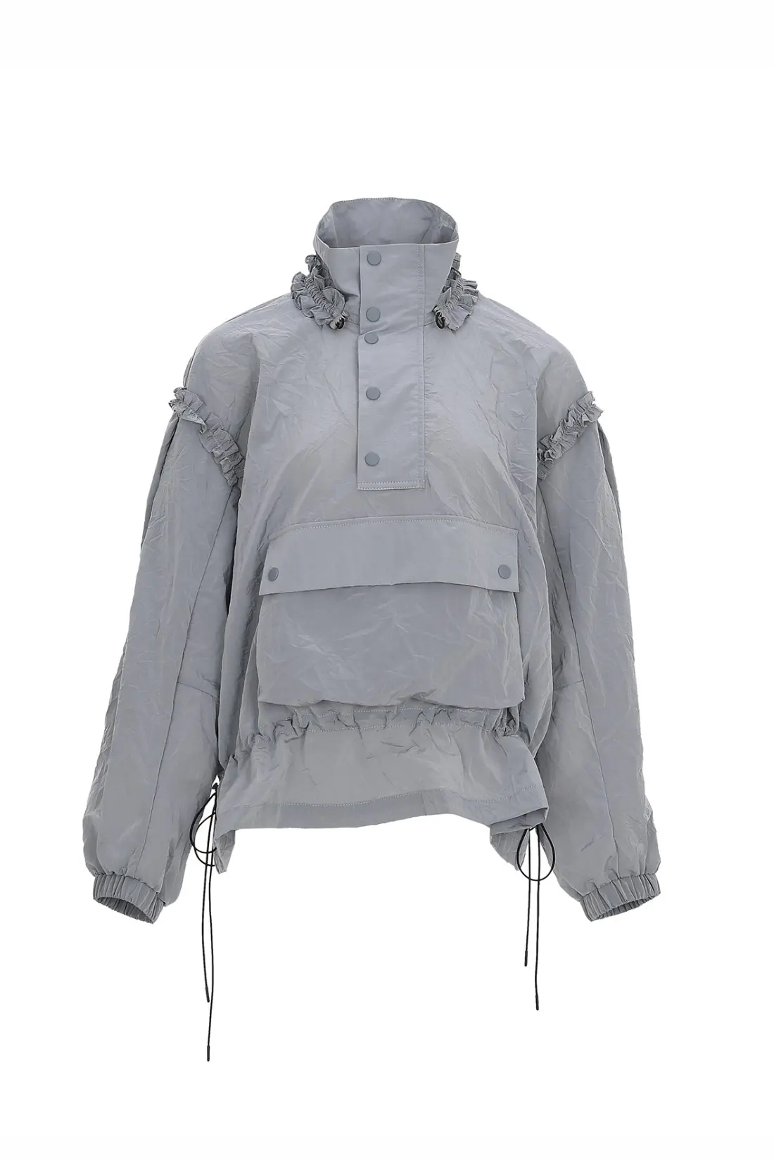 Frill Detail Anorak Jacket Grey