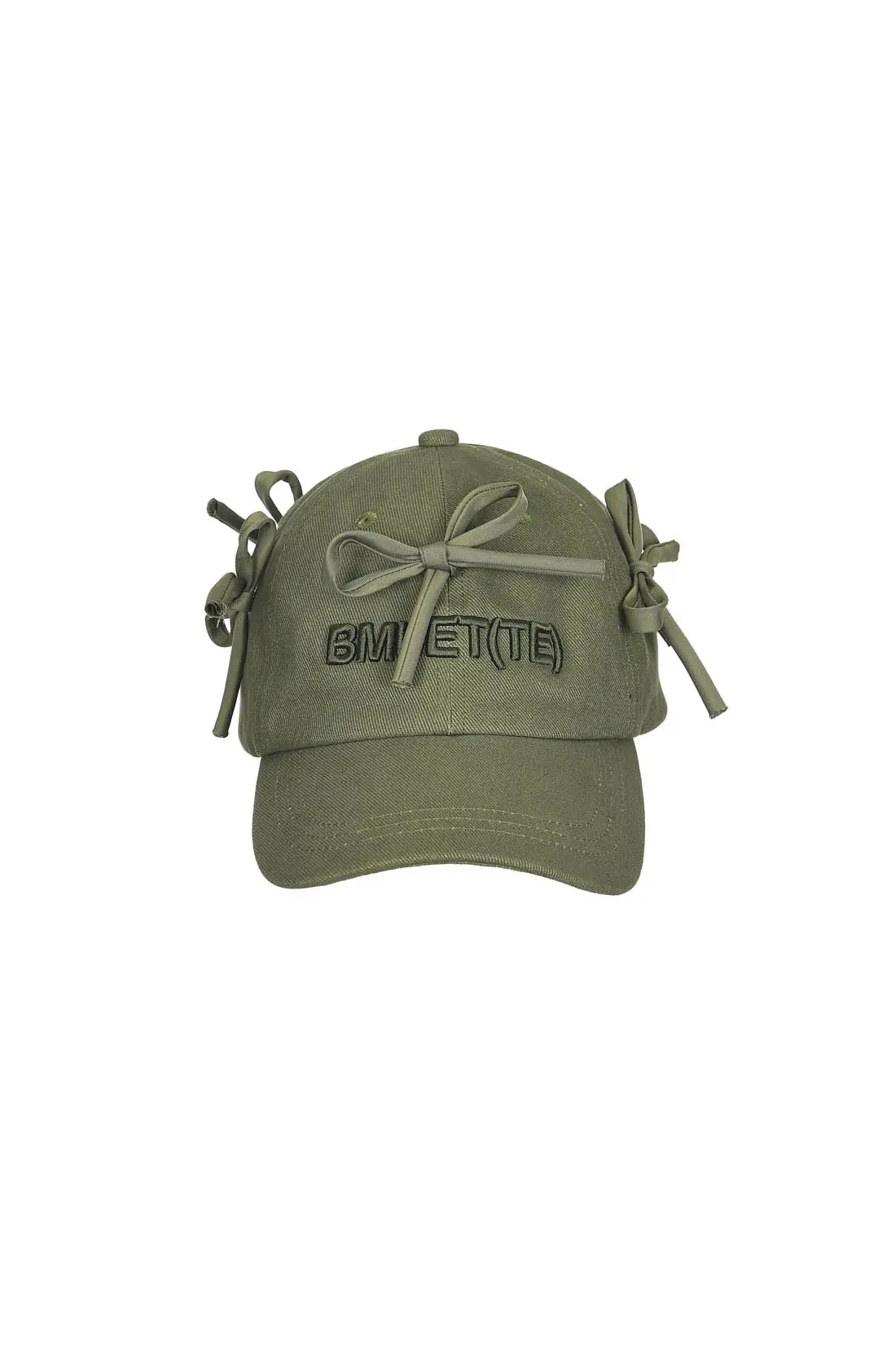 Ribbon Detail Logo Ball Cap Khaki