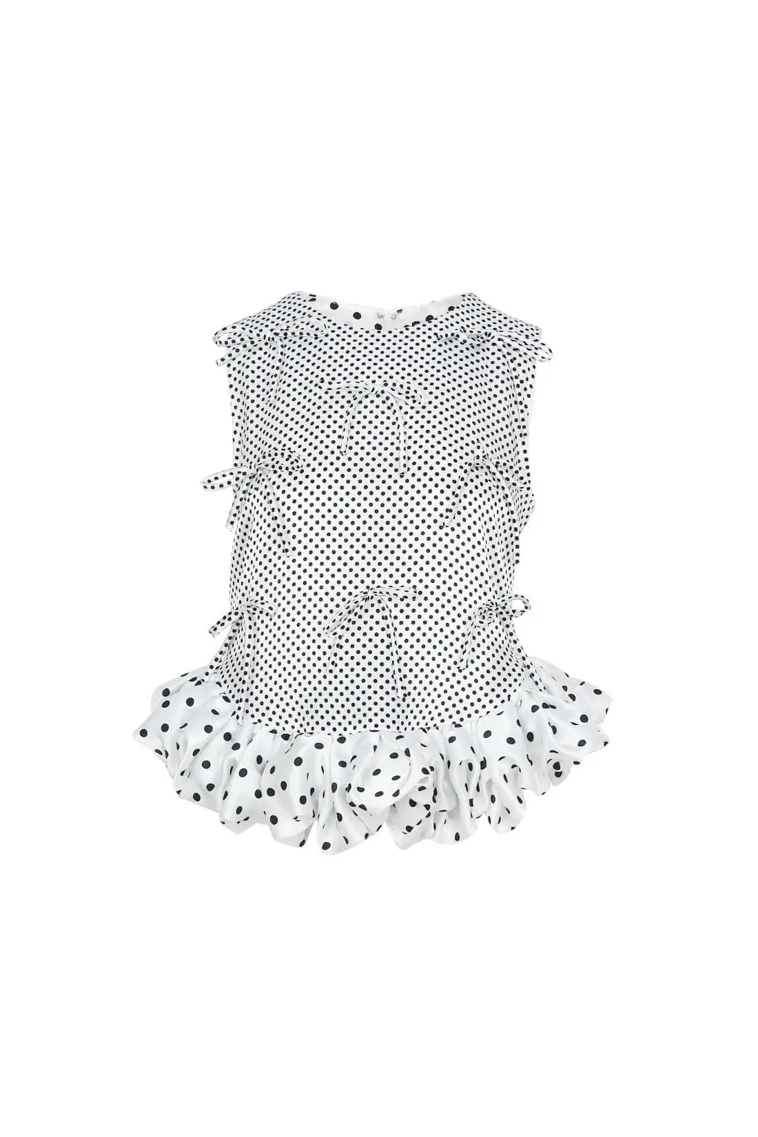 [RE-EDITION] Ribbon Detail Dot Volume Blouse