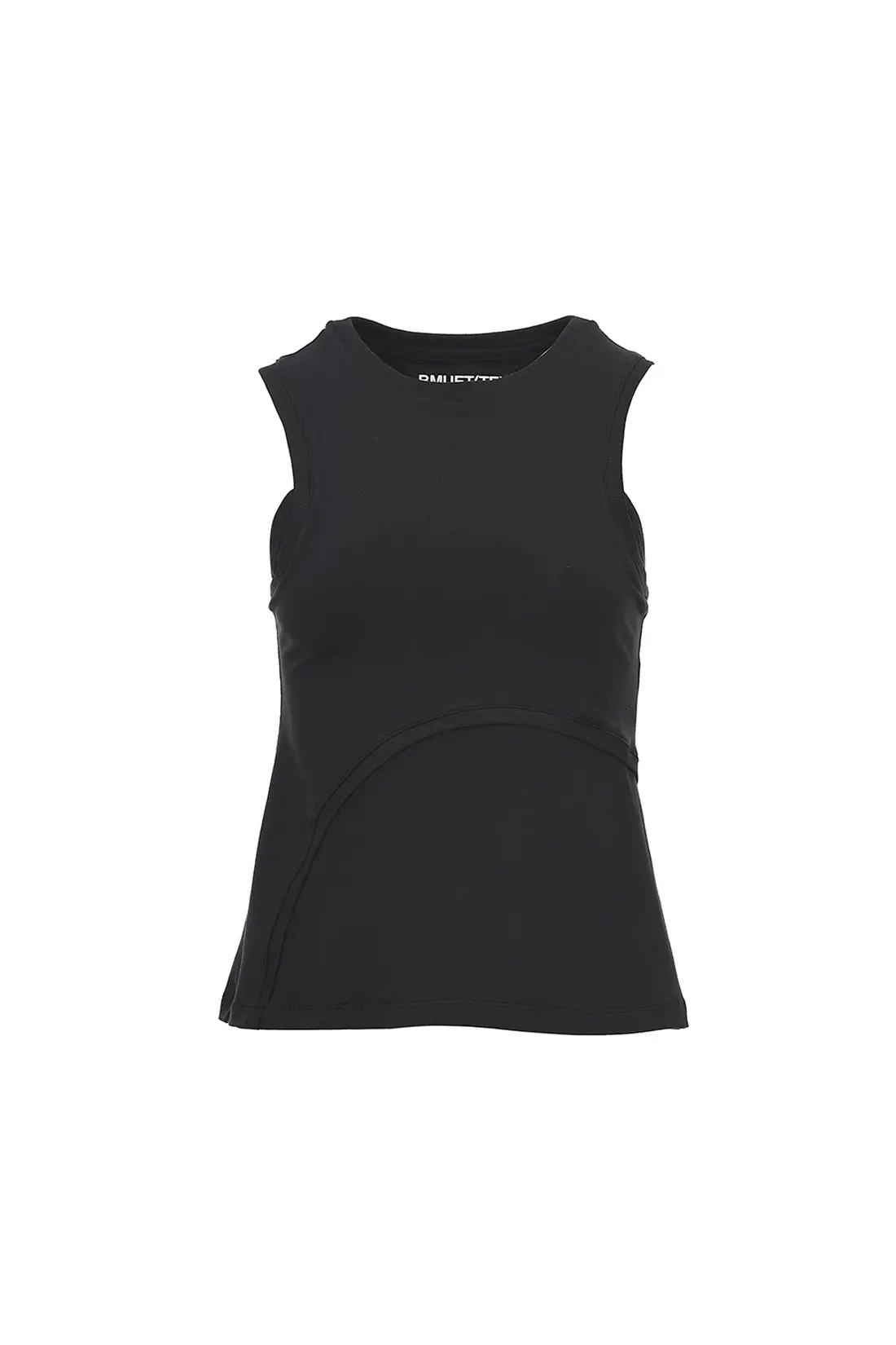 Curve Line Sleeveless Top Black
