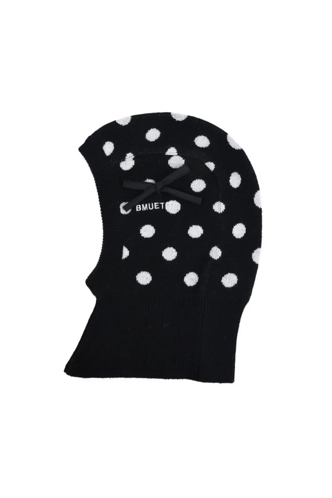 Dot Ribbon Knit Balaclava