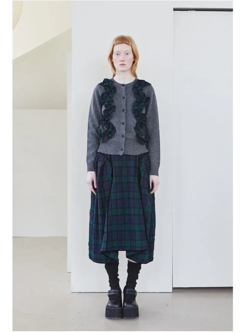 Frill Detail Wool Cardigan