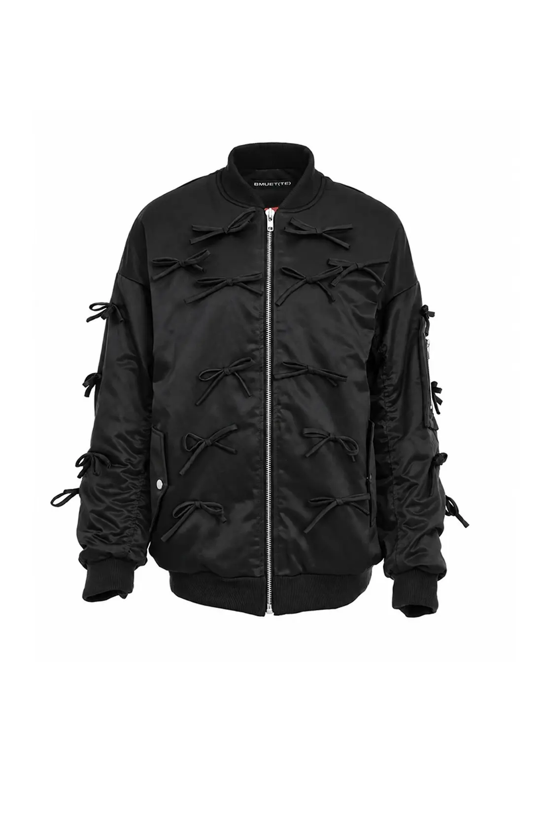 Ribbon Bomber Jacket Black
