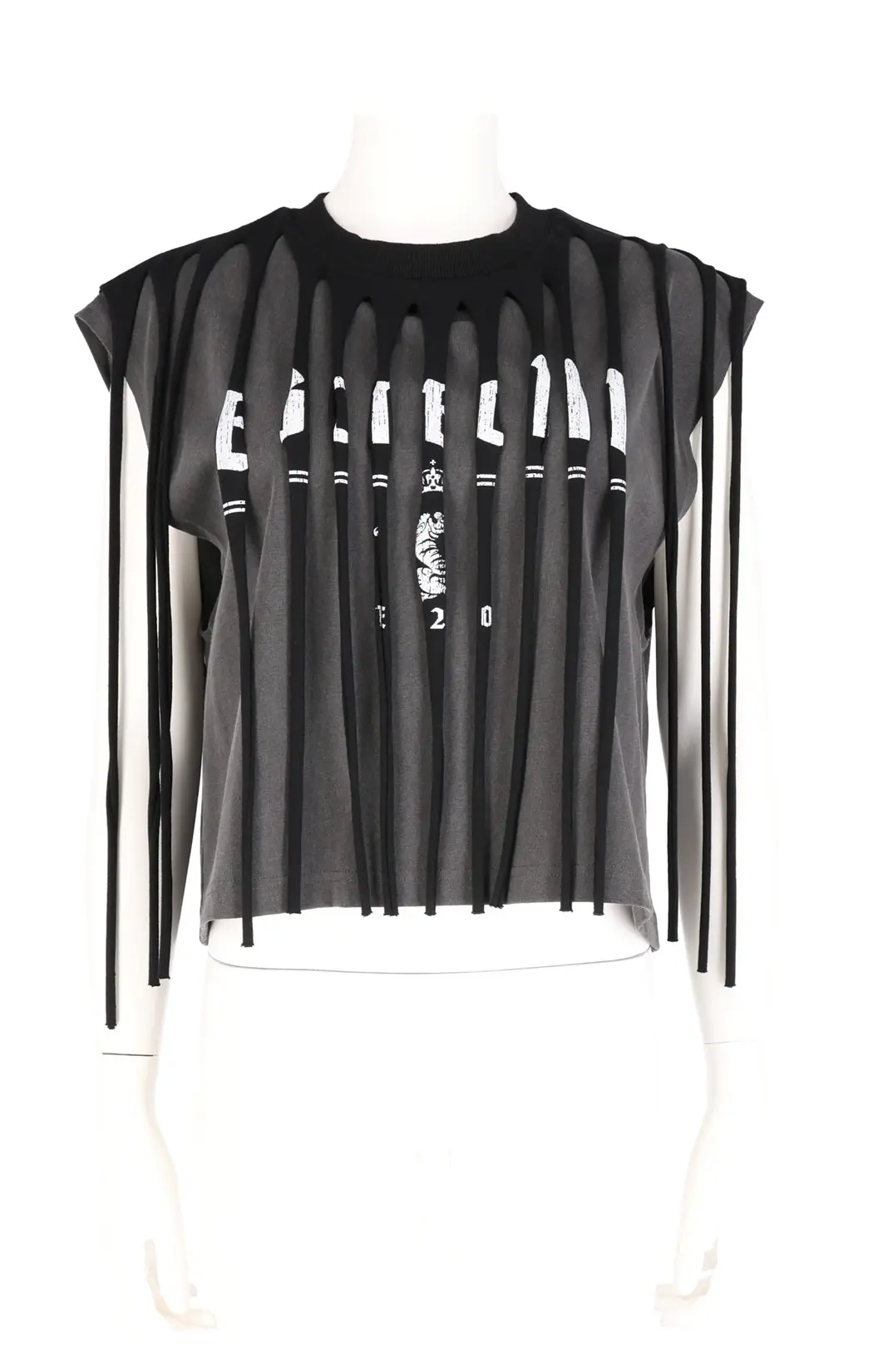 Slash-Cut Tiger Logo Layered T-Shirt