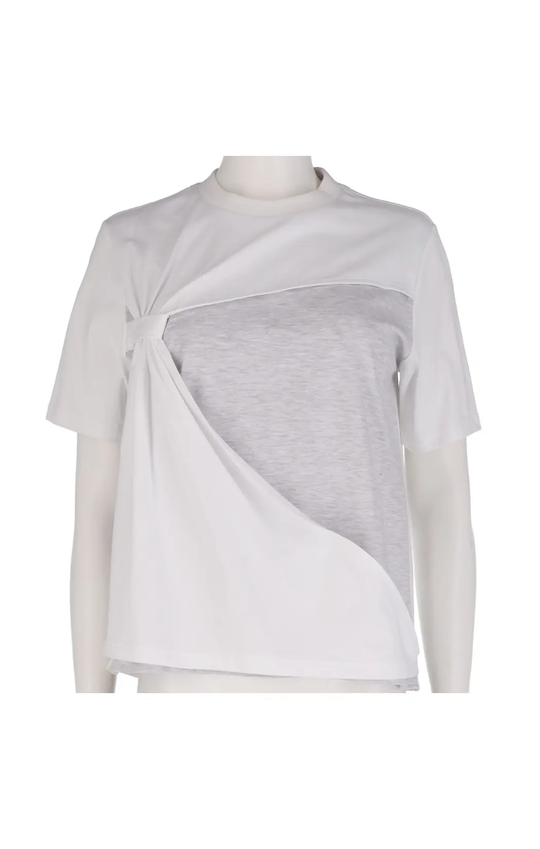 Asym Wrap Two-Tone T-Shirt