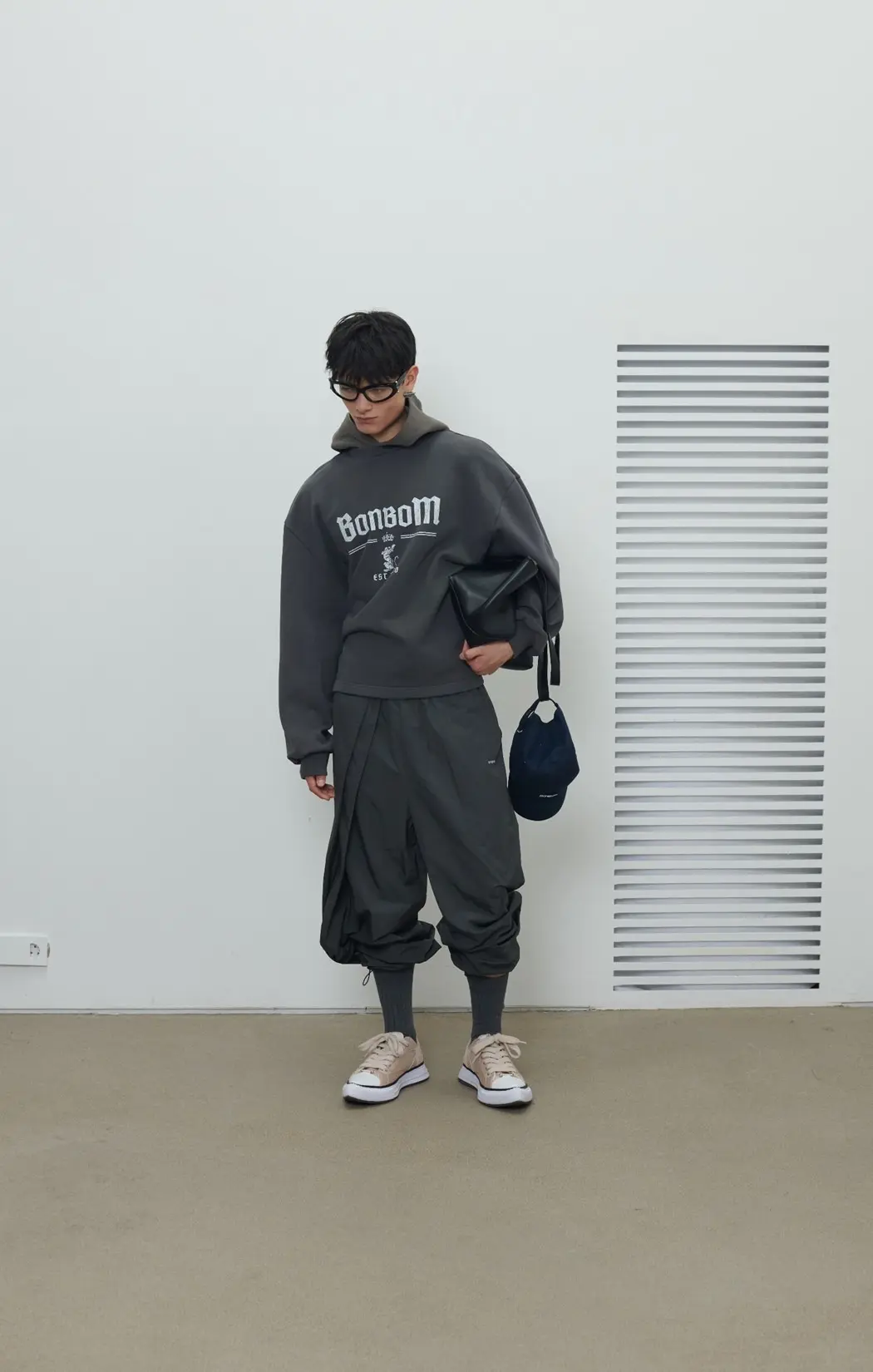 Two-Tuck Track Pants (Dark Grey)