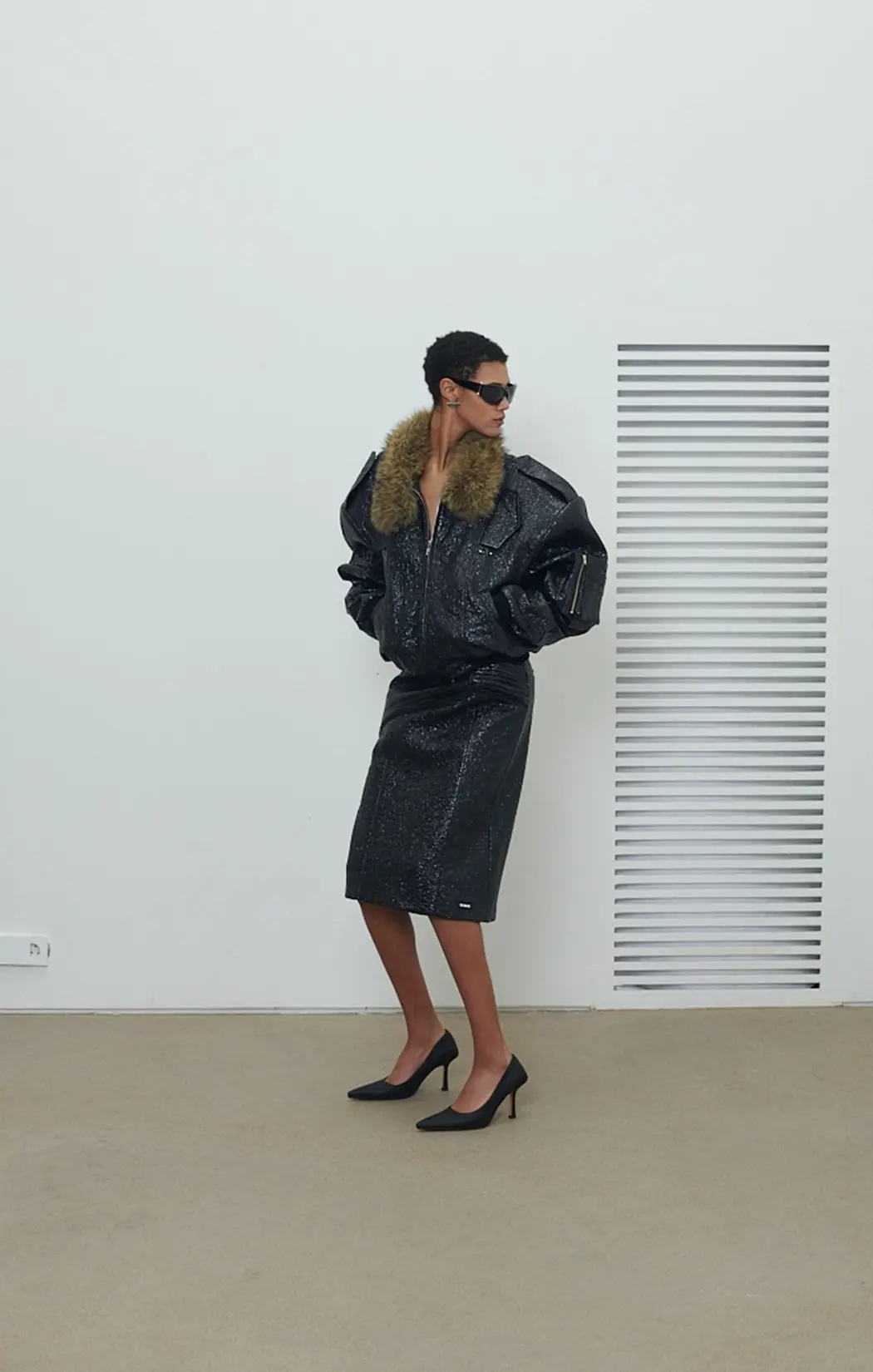 Fur Collar Bomber Jacket