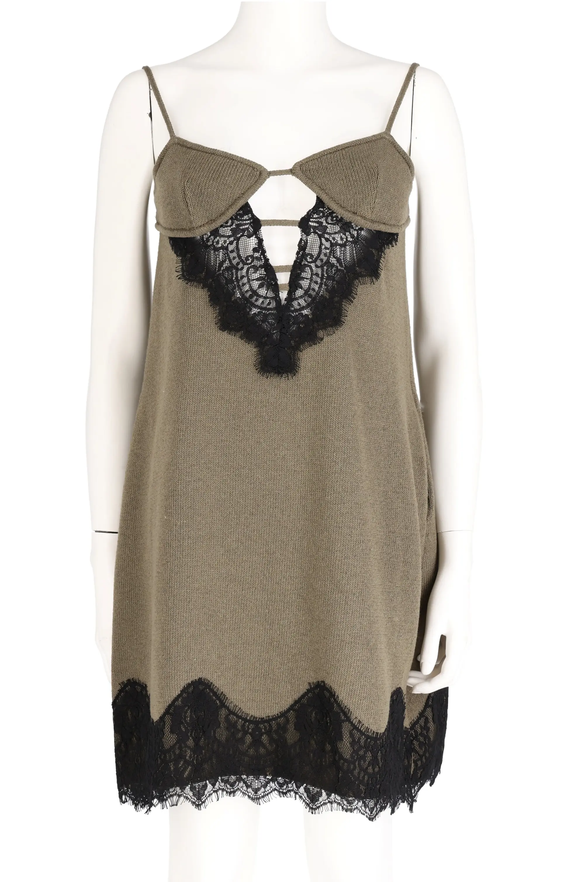 Knit Carrie Slip Dress (Khaki)