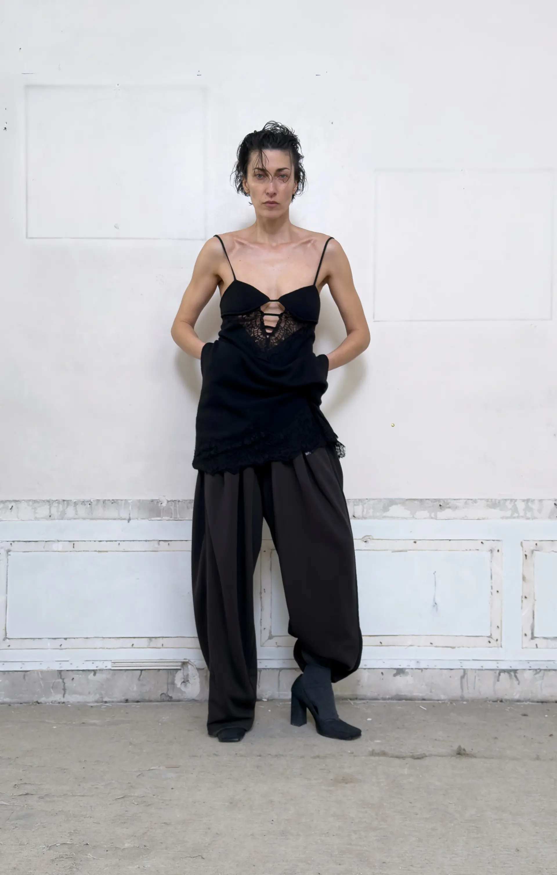 Knit Carrie Slip Dress (Black)