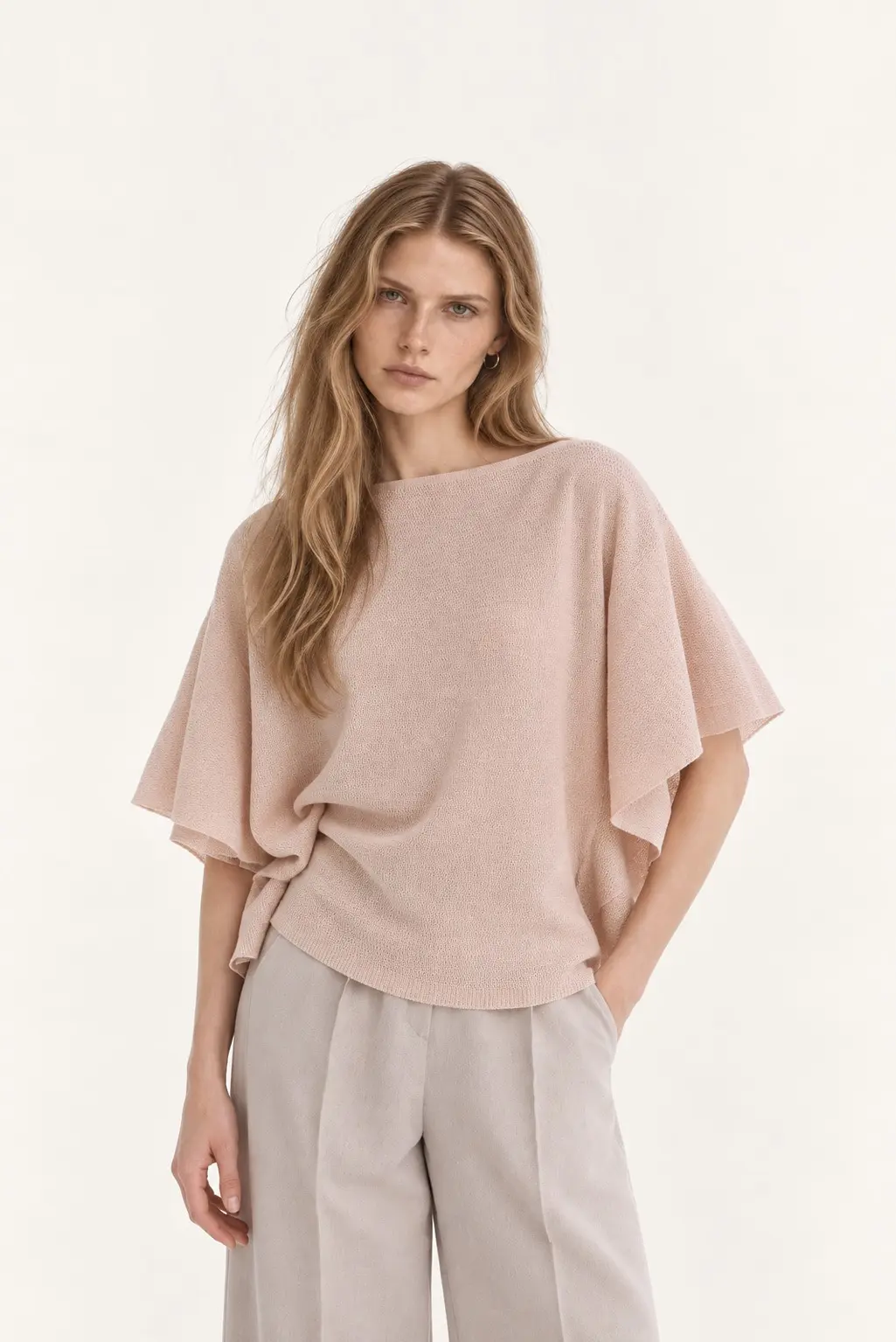 [CAHISIENNE] Boat Neck Daily Knit Lotion Pink