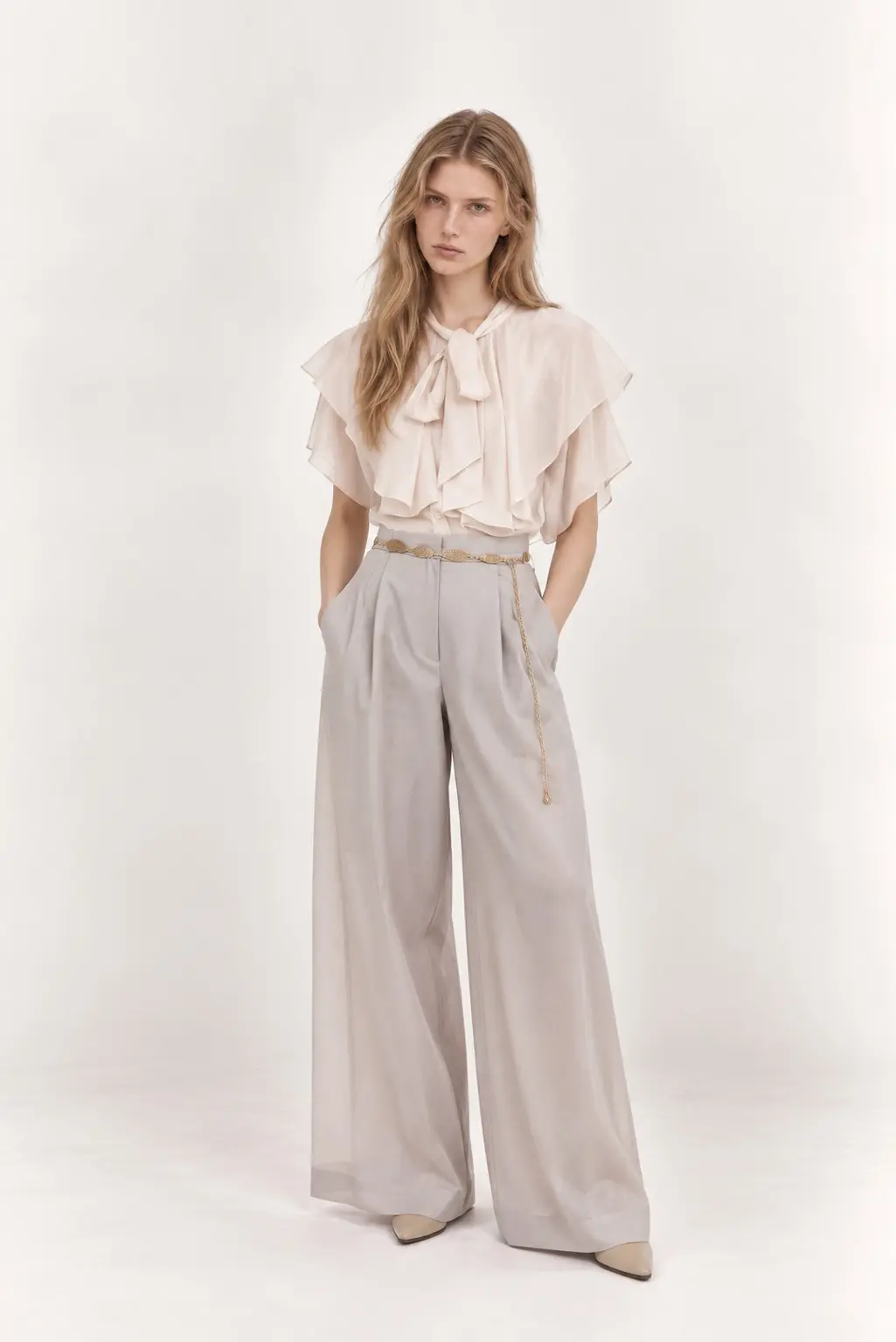 [CAHISIENNE] Pintuck Wide Pants