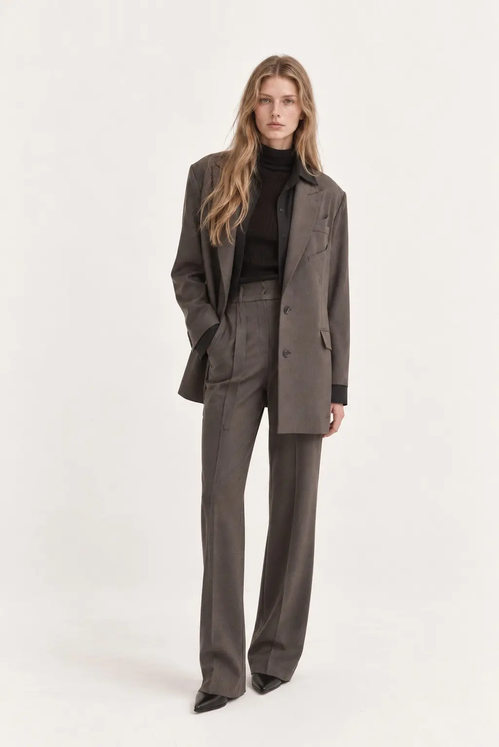 [CAHISIENNE] High-Waist Straight Fit Slacks