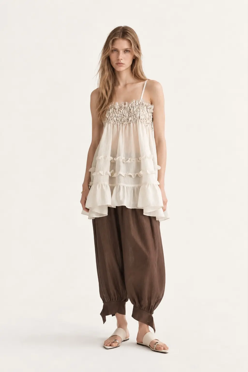 [CAHISIENNE] Crinkle Balloon Banded Pants
