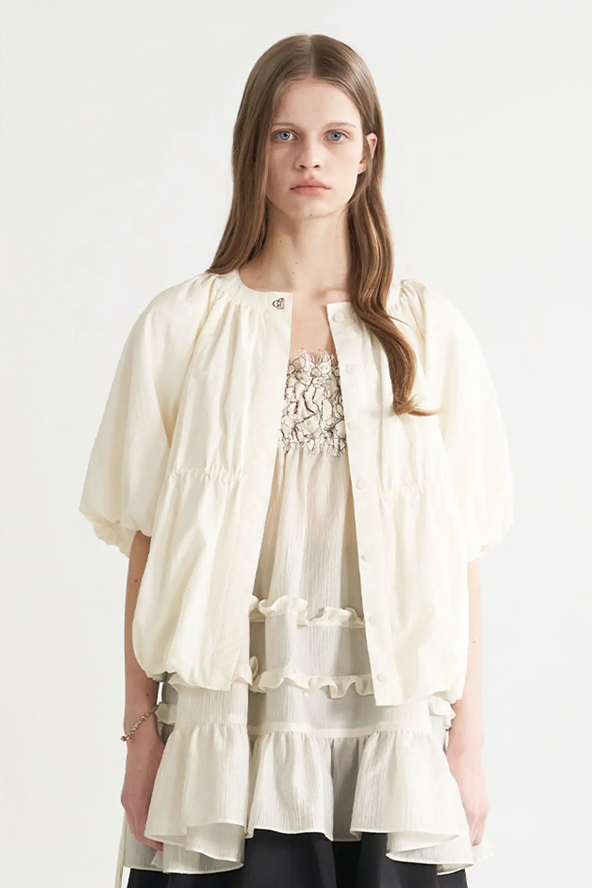[CAHISIENNE 26SS] String Volume Balloon Short Jacket