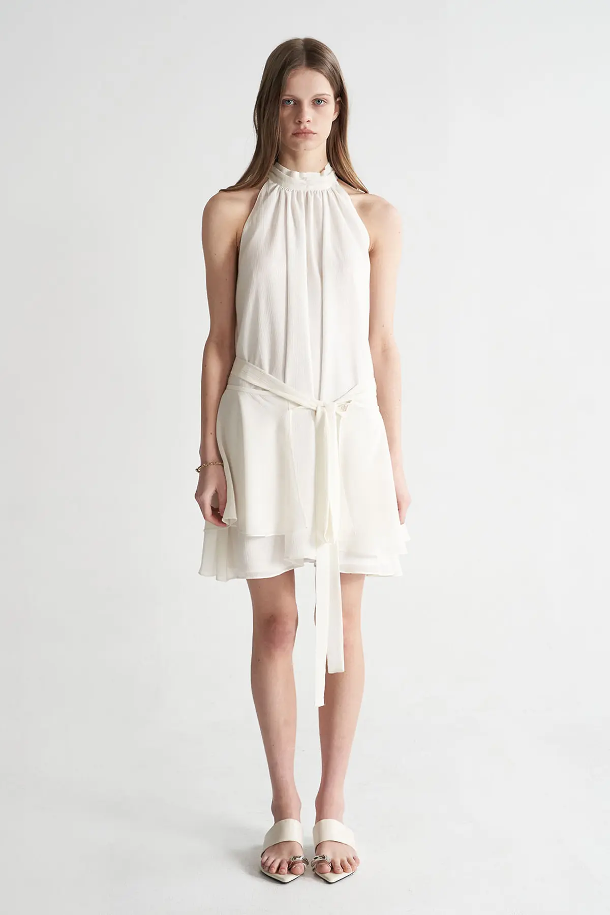 [CAHISIENNE 26SS] Multiway White Halterneck Dress & Cape Set
