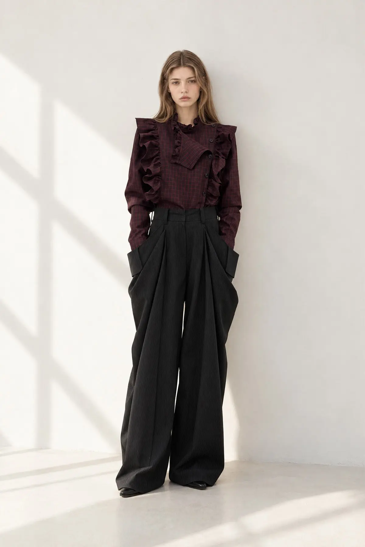 [CAHISIENNE] Oversized Pocket Pinstripe Balloon Pants
