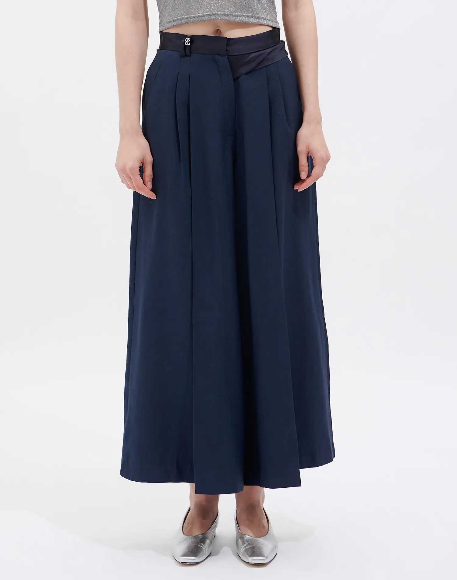 REVERSE BAND SLACKS (Navy)
