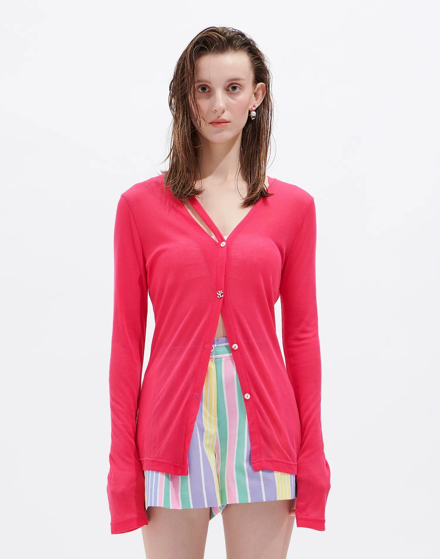 Un-Balanced Cardigan (Hot Pink)