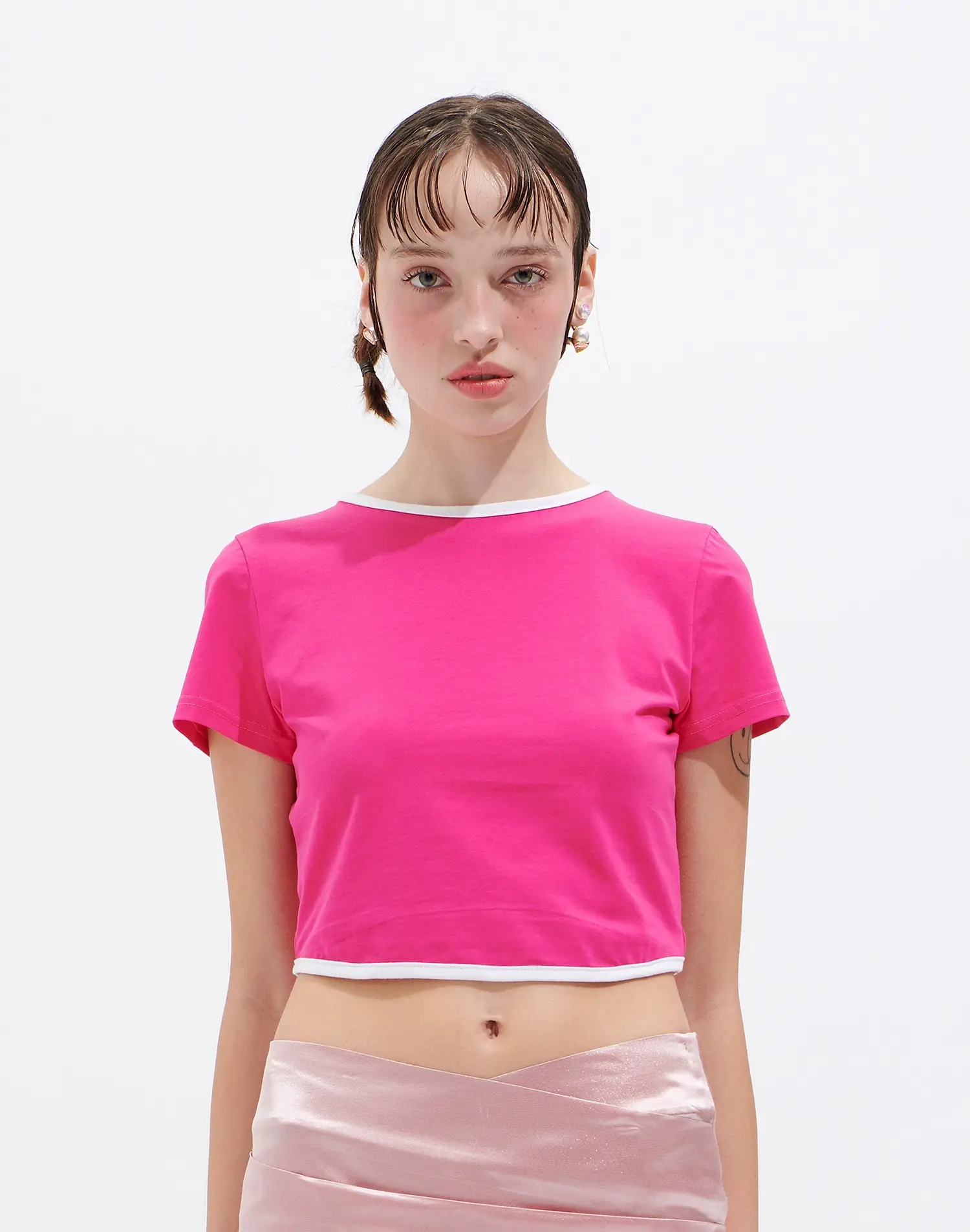 Binding T-Shirts (Pink / White)