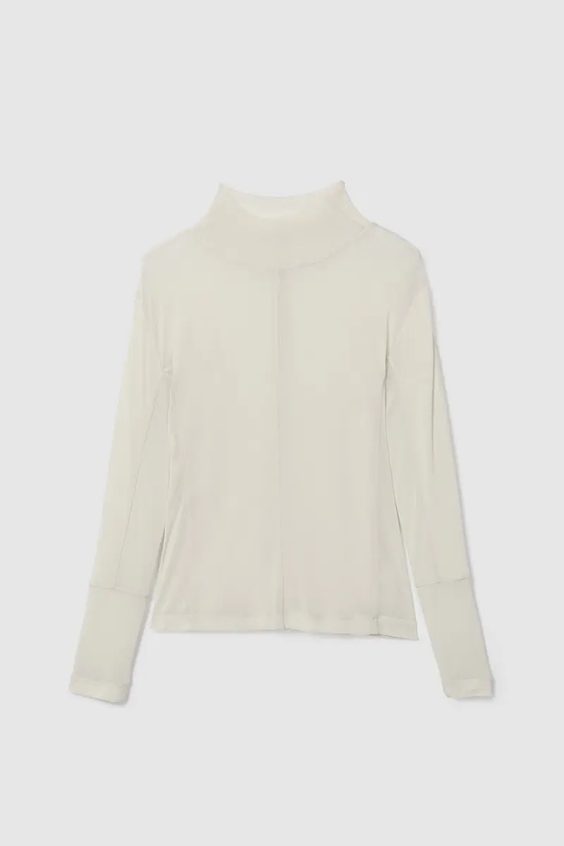 Dual-Tone Velvet T-Shirt Ivory