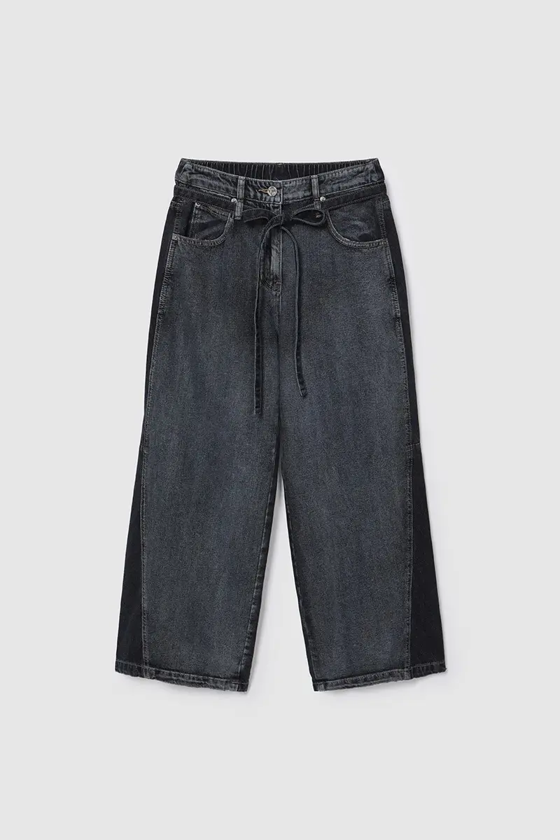 Wide Straight Denim Pants Blue