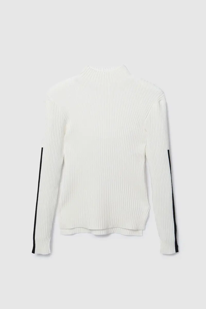 Cashmere Blend Color Block Pullover Ivory PT
