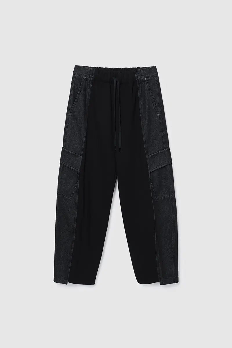 Denim Mix Pants Black