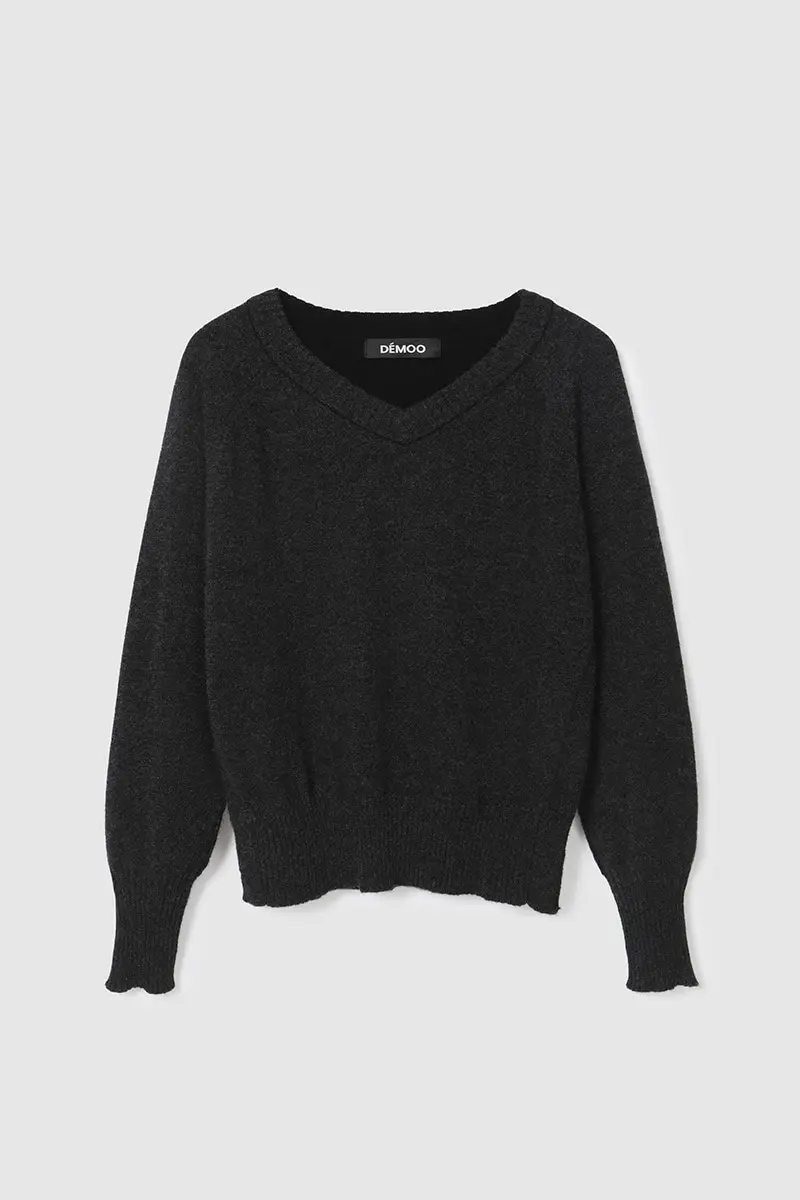 Cashmere V-Neck Pullover Grey PT