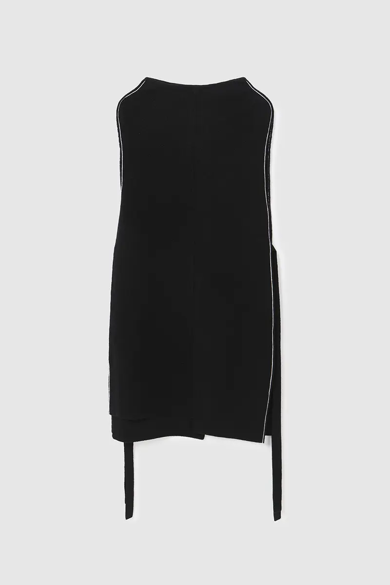 Stitch Point Knit Dress Black