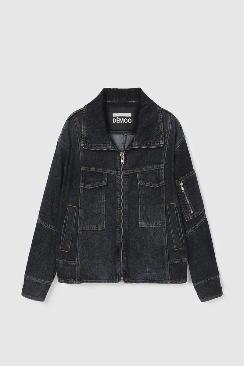 Oil Washed Denim Jacket Blue