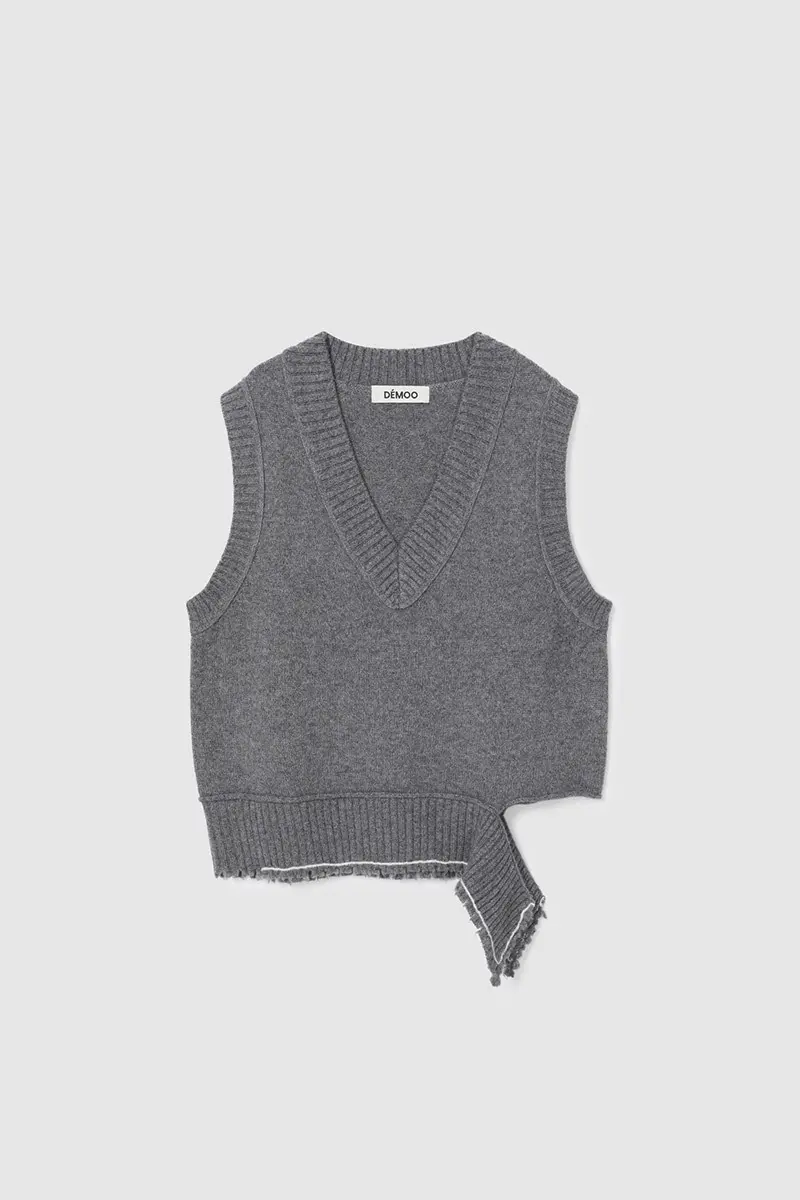 Stitch V-Neck Vest Grey