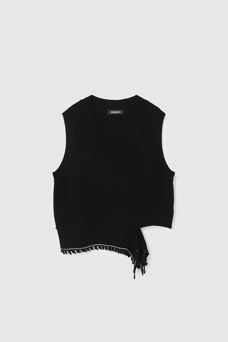 Stitch V-Neck Vest Black