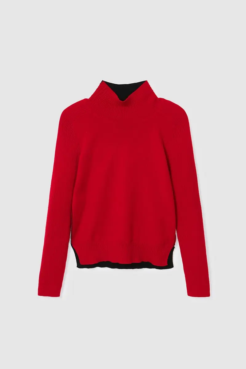 Cashmere High-Neck Pullover Red PT