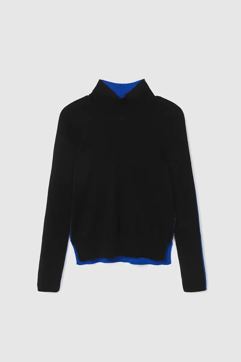 Cashmere High-Neck Pullover Black PT