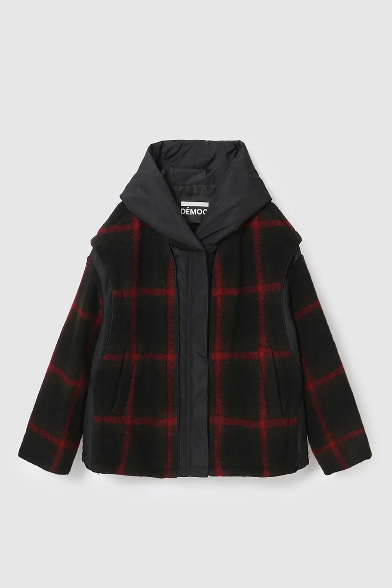 Drop Shoulder Check Jacket Red PT