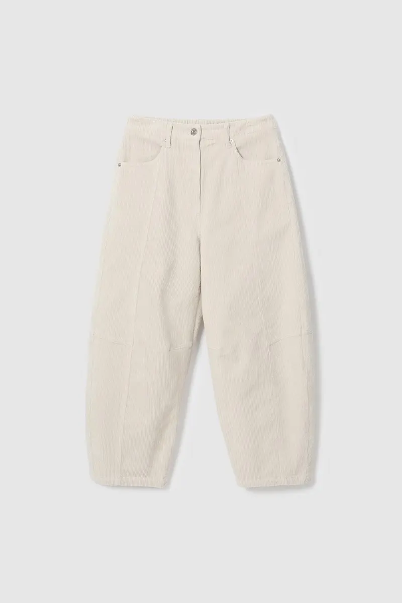 Coduroy Round Fit Pants Beige